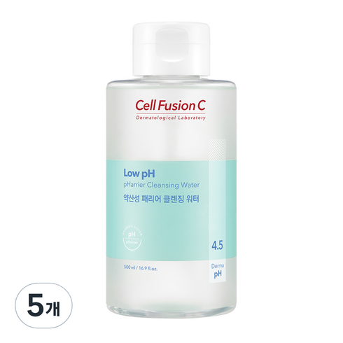 셀퓨전씨 약산성 패리어 클렌징워터, 5개, 500ml