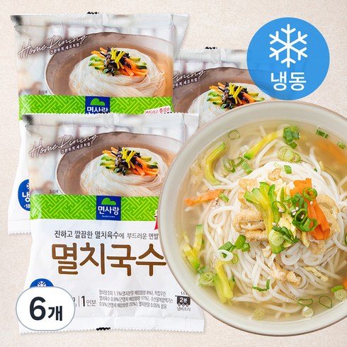 면사랑 멸치국수 (냉동), 307g, 6개