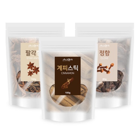 정향 - 그린약초 뱅쇼 만들기 계피스틱 100g + 정향 80g + 팔각회향 100g, 280g, 1세트