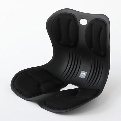 6월 단한번_NEW코웨이 비렉스 페블 안마 의자 - 스마트체어 인체공학 자세교정 의자, 블랙