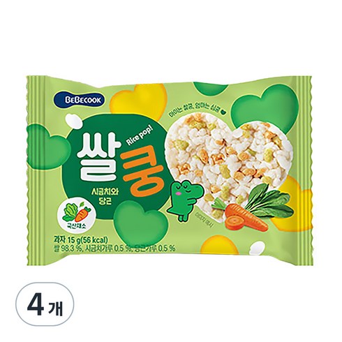 베베쿡 쌀쿵 시금치와 당근, 15g, 4개, 4개