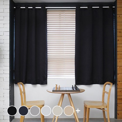 프리스페이스 베이직 작은창 암막커튼 세트