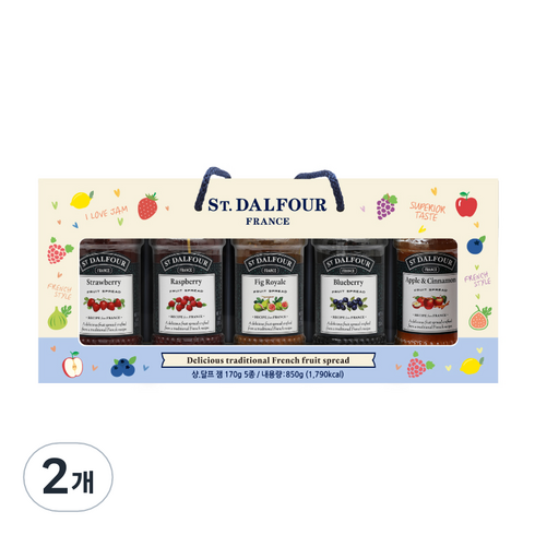 샹달프 잼 5종 세트 3호 850g, 2개