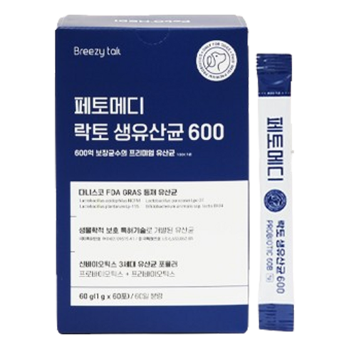 강아지유산균300억 - 브리지테일 페토메디 락토 생유산균 600, 유산균, 1개, 소화기능 개선