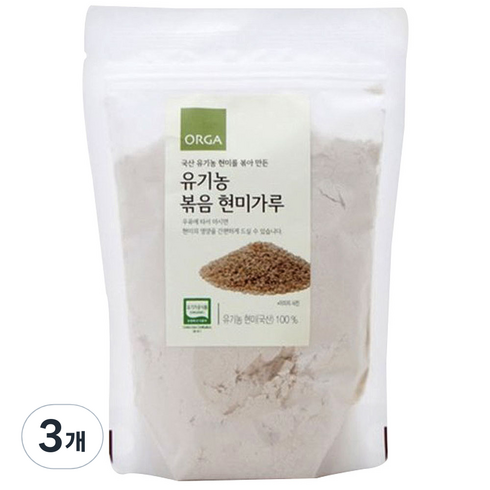 올가홀푸드 유기농 볶음 현미가루, 250g, 3개