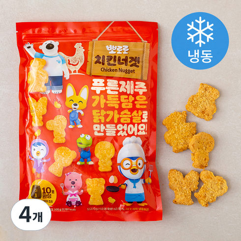 뽀로로순살치킨 - 뽀로로 치킨너겟 (냉동), 500g, 4개