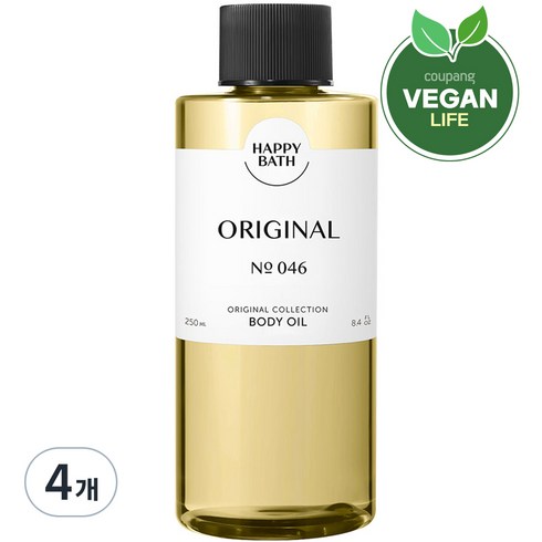 해피바스 오리지널 컬렉션 바디오일 오리지널, 4개, 250ml
