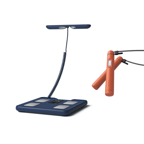 앳플리아이그립 - 앳플리 아이그립X 핸드바 스마트 바디 체중계 + 무선 줄넘기 세트, iGripX(체중계), SR100(줄넘기), 셀레스티얼 블루(체중계), 스칼렛(줄넘기)