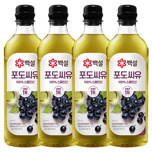 백설포도씨유 - 백설 포도씨유, 900ml, 4개