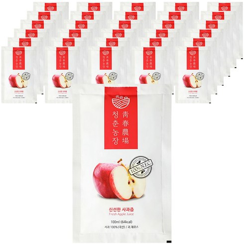 2023년 가성비 최고 사과즙 - 청춘농장 신선한 사과즙, 100ml, 60개