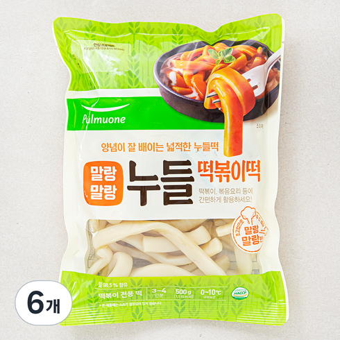 누들떡 - 풀무원 누들떡볶이 떡, 6개, 500g