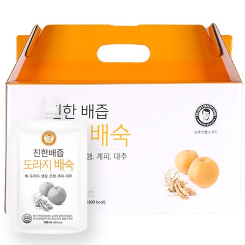 김재식헬스푸드 진한배즙 도라지배숙즙 스파우트, 100ml, 30개