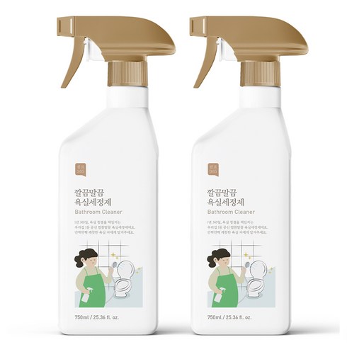 깔끔무향 - 쉼표365 깔끔말끔 대용량 욕실세정제, 2개, 750ml