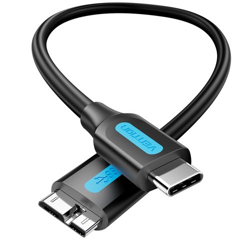 외장하드케이블 - 벤션 C 타입 to USB 3.0 마이크로 B 고속 케이블 CQA, 1개, 0.5m