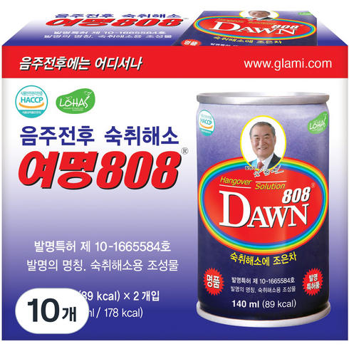 그래미 여명808 숙취해소음료, 140ml, 10개
