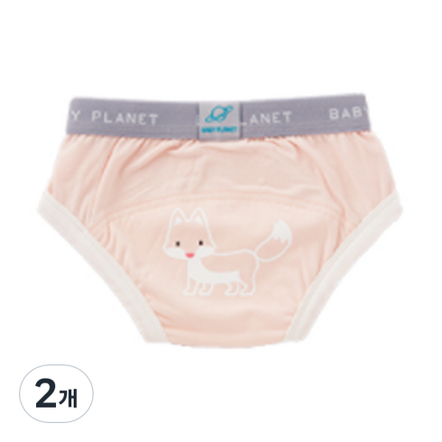 베이비플라넷 밤부 배변훈련팬티 귀여운여우 스위티, 혼합색상, 2개