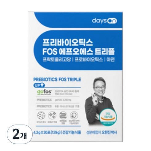 프리바이오틱스FOS 트리플 15박스10포 - 데이즈온 오한진 프리바이오틱스 FOS 트리플, 129g, 2개