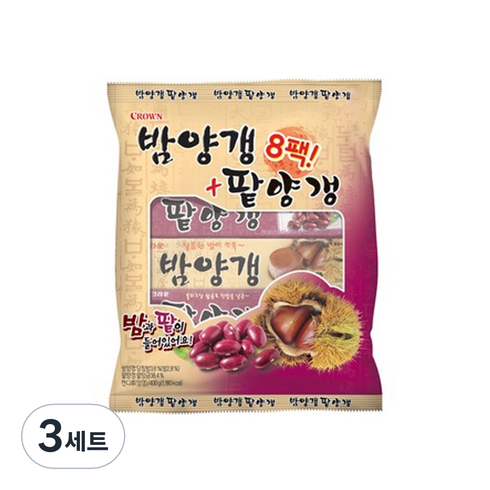 크라운 밤양갱 50g x 4p + 팥양갱 50g x 4p, 400g, 3세트