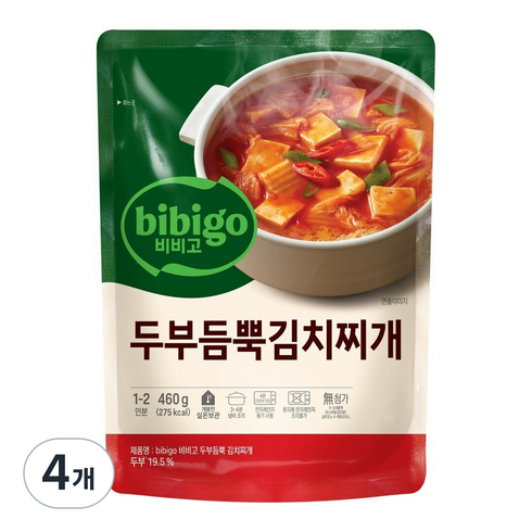 비비고김치찌개 - 비비고 두부듬뿍 김치찌개, 460g, 4개