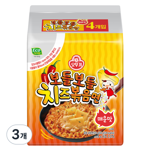 보들보들치즈라면 - 오뚜기 보들보들 치즈볶음면 매운맛 130g, 12개