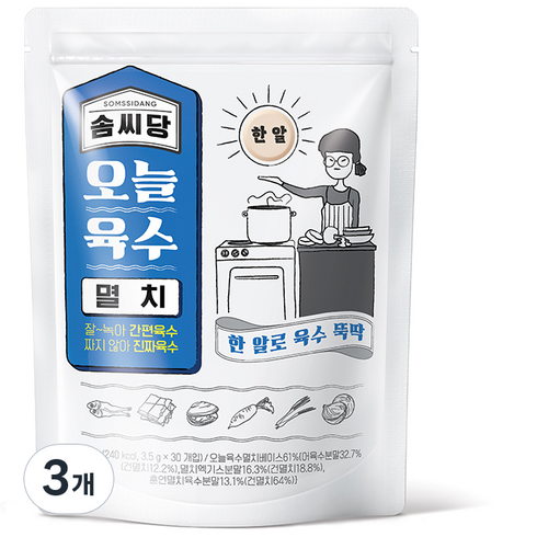 솜씨당 오늘 육수 멸치 30p, 105g, 3개