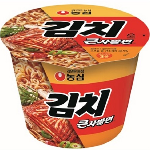 농심 김치 큰사발면 112g, 16개