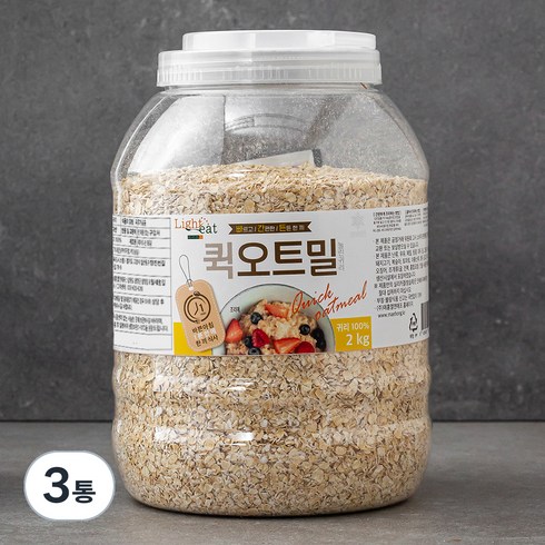 라이트잇 바로먹는 퀵 오트밀, 2kg, 3통