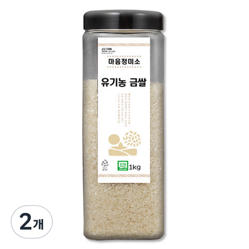 마음정미소 유기농 금쌀 백미, 1kg, 2개