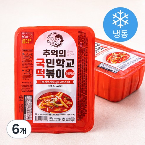 추억의 국민학교 떡볶이 - 추억의 국민학교 떡볶이 오리지널 (냉동), 600g, 6개