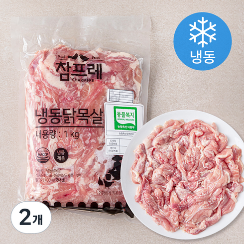 참프레 동물복지 인증 닭 목살 (냉동), 1kg, 2개