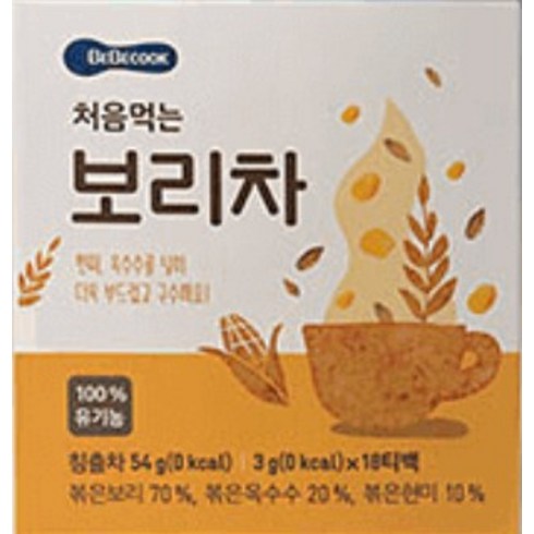 베베쿡처음먹는보리차 - 베베쿡 처음 먹는 보리차, 보리, 54g, 2개, 18개