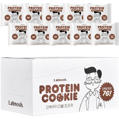 랩노쉬 단백쿠키 더블초코, 40g, 10개