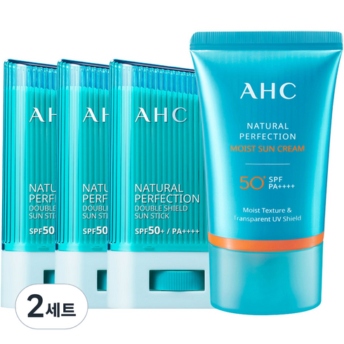 AHC 더블쉴드 선스틱 SPF50+ PA++++ 14g x 3p + 선크림 50ml 세트, 2개