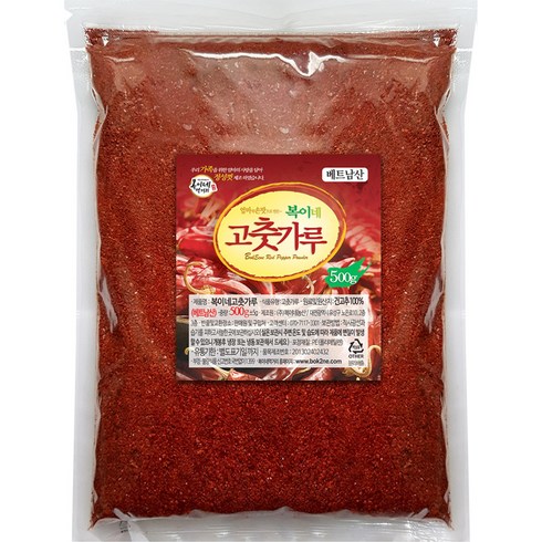 복이네먹거리 베트남 중간 굵기 고춧가루 매운맛 김치용, 500g, 1개