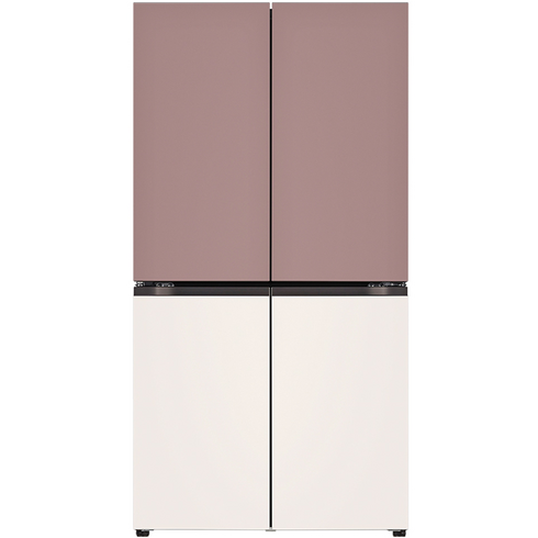 [색상선택형] LG전자 디오스 오브제컬렉션 4도어 냉장고 메탈 870L 방문설치, 클레이핑크(상), 베이지(하), T873MKE012
