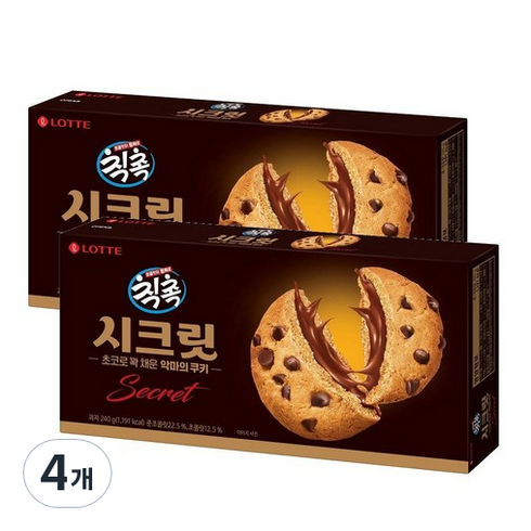 롯데제과 칙촉 시크릿, 240g, 4개