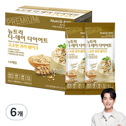 뉴트리디데이 다이어트 고소한 귀리 쉐이크 14p, 350g, 6개