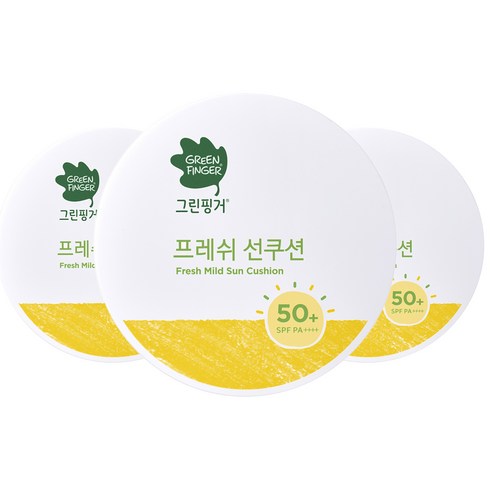 그린핑거 프레쉬 마일드 유아 선쿠션 SPF50+ PA++++, 12g, 3개