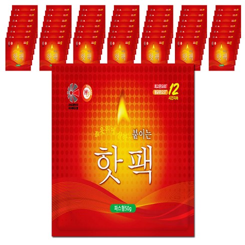 2023년 가성비 최고 해피데이파스형 - 해피데이 붙이는 파스형 핫팩 랜덤 발송 50g, 50개