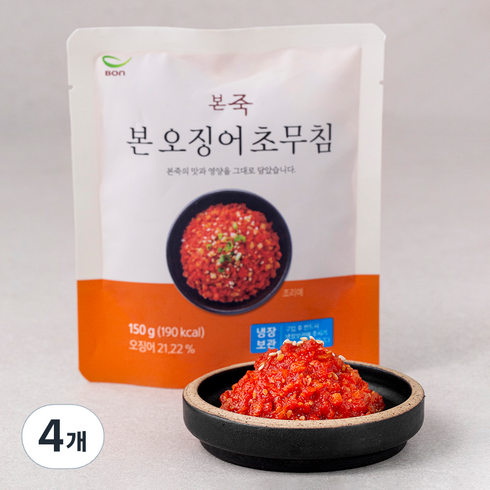 본죽오징어초무침 - 본죽 오징어 초무침, 150g, 4개