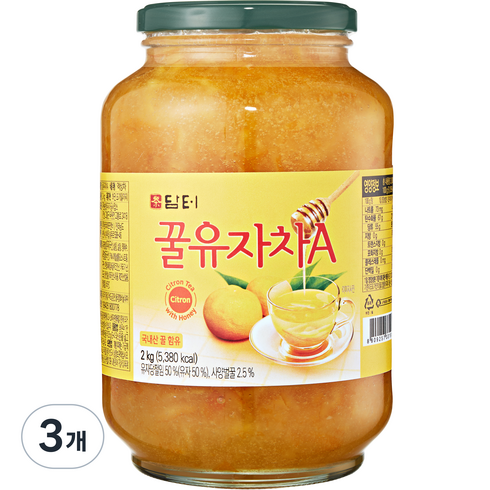 유자차 - 담터 꿀유자차A, 2kg, 1개입, 3개