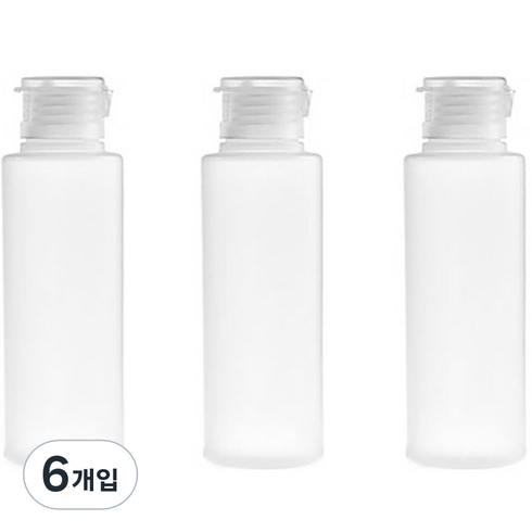 더자카 베이직 똑딱 공병 100ml, 6개입, 반투명