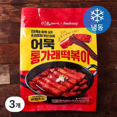 어묵대장떡볶이 - 프레시지 고래사어묵 어묵 통가래떡복이 (냉동), 500g, 3개