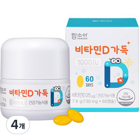 함소아 비타민D 1000IU 60p, 4개, 7.8g