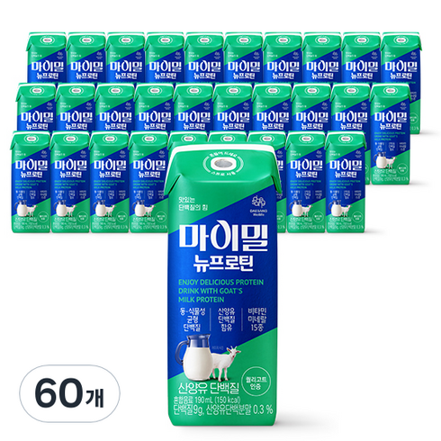 대상웰라이프 마이밀 뉴프로틴 산양유, 190ml, 60개