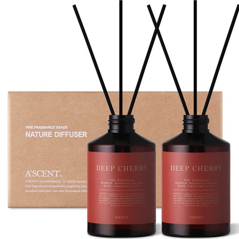 에이센트 네이처 디퓨저 실속형 200ml x 2p 세트, 딥체리, 1세트