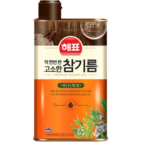 해표 고소한 참기름, 1000ml, 1개