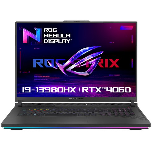 2024년 가성비 최고 asusrogstrixg18 - 에이수스 ROG 스트릭스 18 코어i9 인텔 13세대 지포스 RTX 4060, Eclipse Gray, 512GB, 16GB, Free DOS, G814JV-N6024