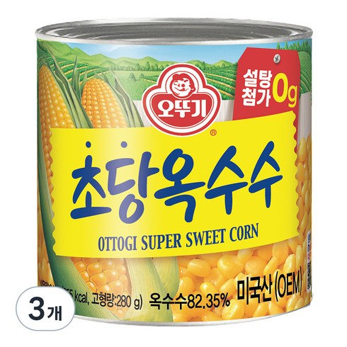 초당옥수수캔 - 오뚜기 초당옥수수 통조림, 340g, 3개