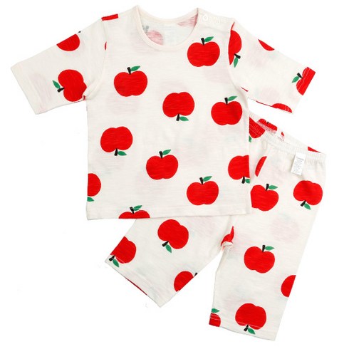 메이키즈 아동용 스몰애플 7부 슬라브 상하 세트